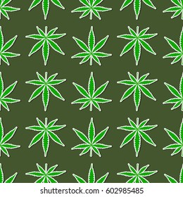seamless pattern with cannabis leaves for your design