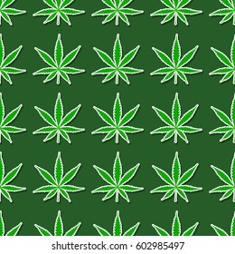 seamless pattern with cannabis leaves for your design