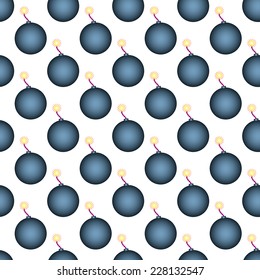 Seamless pattern of the cannonball icons 