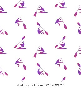 Seamless pattern of canoe sprint sport elements