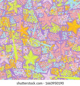 Seamless pattern. Canvas stained with blots and splashes. Chaotic pattern.