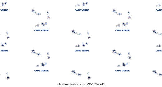 Seamless pattern of CAPE VERDE country  map in CAPE VERDE  flag colors.  With the  caption of the name  of the country "CAPE VERDE".