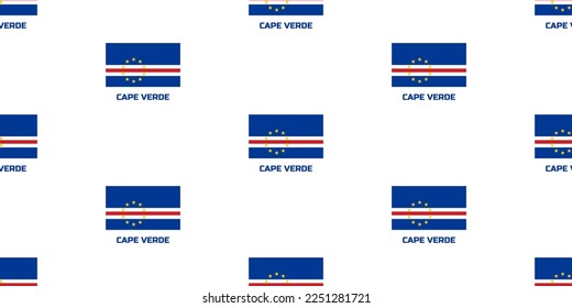 The seamless pattern  of the CAPE VERDE state  flag. With the  caption of the country  name " CAPE VERDE".