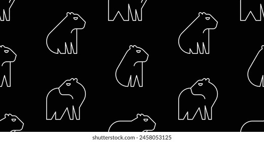 Seamless pattern with Capybaras. isolated on white background