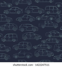 Seamless pattern with car body types