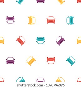 Seamless pattern with car on white background, vector illustration