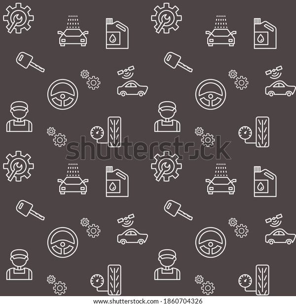 Seamless pattern with car service icon.\
Vector illustration.