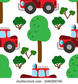 Seamless pattern with car, vector illustration