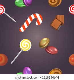 
Seamless pattern with caramel and chocolate