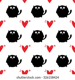 Seamless pattern for card, paper, scrapbook, wrapping, backdrop,texture. Pet background with red hears Vector illustration eps 10