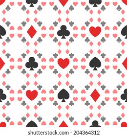 Seamless pattern of card suits