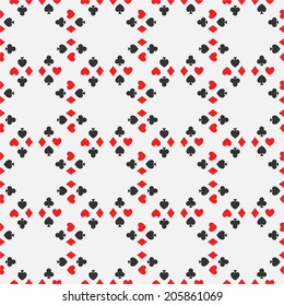 Seamless pattern of card suits