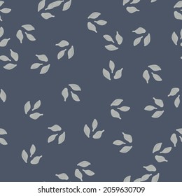 Nahtlose Muster Kardamom auf dunkelgrauem Hintergrund. Cute-Pflanzenkizze. Random Texturvorlage für Gewebe. Design, Vektorgrafik.