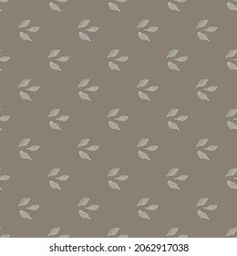 Seamless pattern cardamom on pastel brown background. Cute plant sketch ornament. Geometrical texture template for fabric. Design vector illustration.