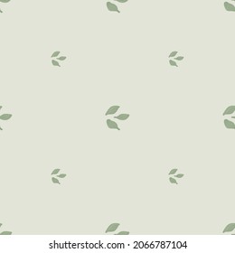 Nahtlose Muster Kardamom auf pastellgrünem Hintergrund. Cute-Pflanzenkizze. Geometrische Texturvorlage für Gewebe. Design, Vektorgrafik.