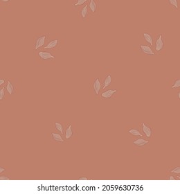 Seamless pattern cardamom on peach background. Cute plant sketch ornament. Geometrical texture template for fabric. Design vector illustration.