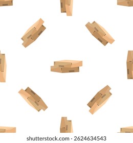 Seamless pattern of cardboard boxes ready for shipping, ideal for logistics, e commerce and delivery concepts