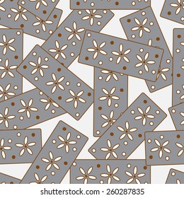 Seamless pattern of cards with flowers. Floral background.
