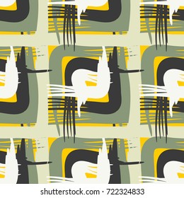 Seamless pattern. Careless checkered pattern. Grunge.