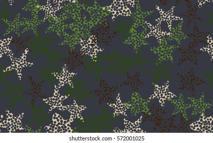 Seamless pattern. Careless drawing. Holey stars. Colorful chaos. Fashion camouflage.