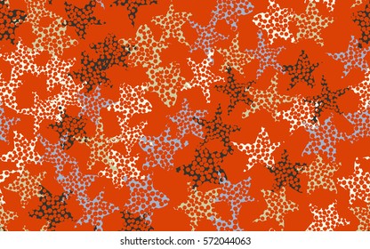 Seamless pattern. Careless drawing. Holey stars. Colorful chaos. Fashion camouflage.