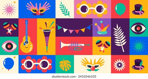 seamless pattern for Carnival with colorful geometric background. vector illustration