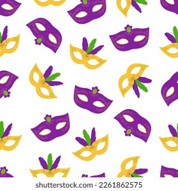Seamless pattern Carnival mask Mardi Gras vector illustration