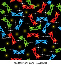 seamless pattern with carnival masks. Illustration