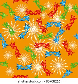 seamless pattern with carnival masks. Illustration