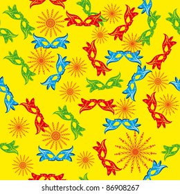 seamless pattern with carnival masks. Illustration