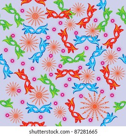 seamless pattern with carnival masks. Illustration