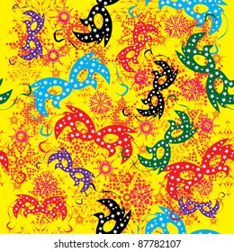 seamless pattern with carnival masks. Illustration