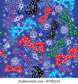 seamless pattern with carnival masks. Illustration