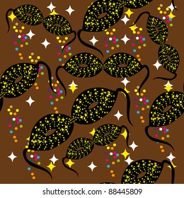 seamless pattern with carnival masks. Illustration