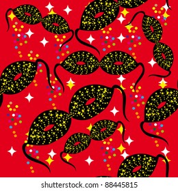 seamless pattern with carnival masks. Illustration