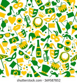 Seamless pattern of Carnival on white background.