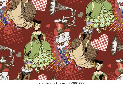 Seamless pattern. Carnival. Vector illustration