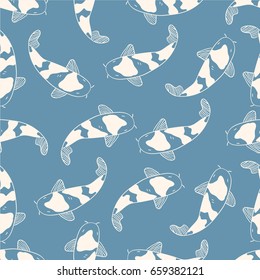 seamless pattern, carp art  background design for fabric and decor