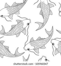 seamless pattern with carps