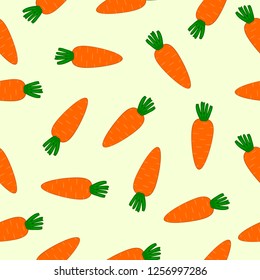 seamless pattern with carrot background, cute fresh vegetable wallpaper flat design