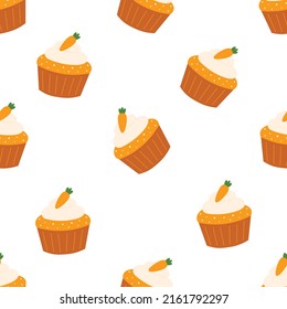 Seamless pattern carrot cake vector illustration