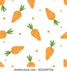 Seamless pattern with carrot cartoons on white background vector illustration.