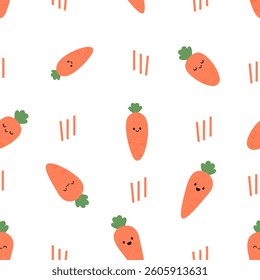 Seamless pattern with carrot cartoons on white background vector.