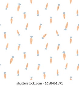 Seamless Pattern of Carrot Design on White Background