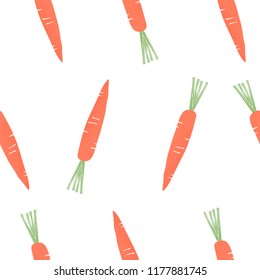Seamless pattern carrot doodles hand drawn on white Background.printing wallpaper.vector illustration