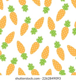 Seamless pattern Carrot dots ornament vector illustration