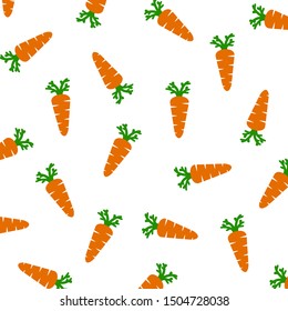 Seamless pattern with carrot. Fashion design. Food print for tablecloth, curtain or dishcloth. Vegetables sketch background – stock vector