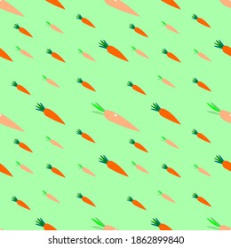 seamless pattern carrot on background green color