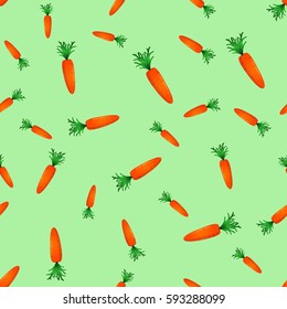 seamless pattern with carrot on the green background. vector illustration