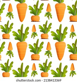 Seamless pattern with carrot on the white background. Perfect for product design, wallpaper, scrapbooking, textile, wrapping paper.